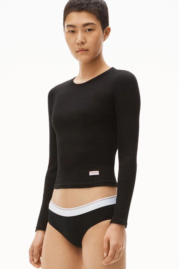Alexander Wang Long-Sleeve Tee in Ribbed Cotton Jersey 3