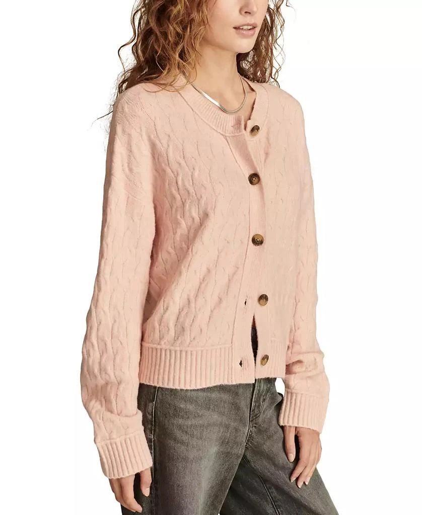 Lucky Brand Women's Slouchy Cable Knit Button-Front Cardigan 3