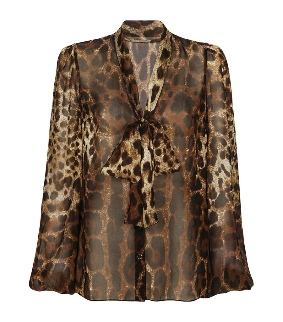 Dolce & Gabbana Silk Leopard Print Blouse 1