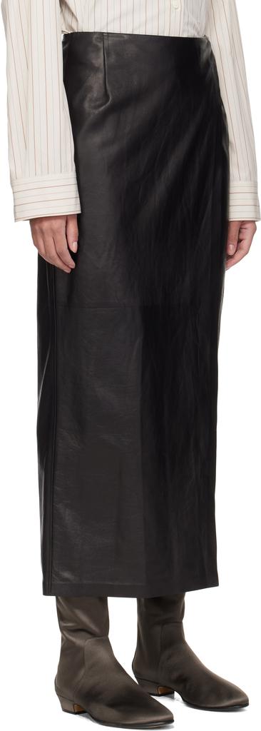 The Row Black Bert Leather Maxi Skirt