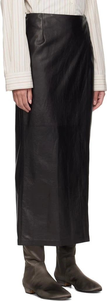 The Row Black Bert Leather Maxi Skirt 2