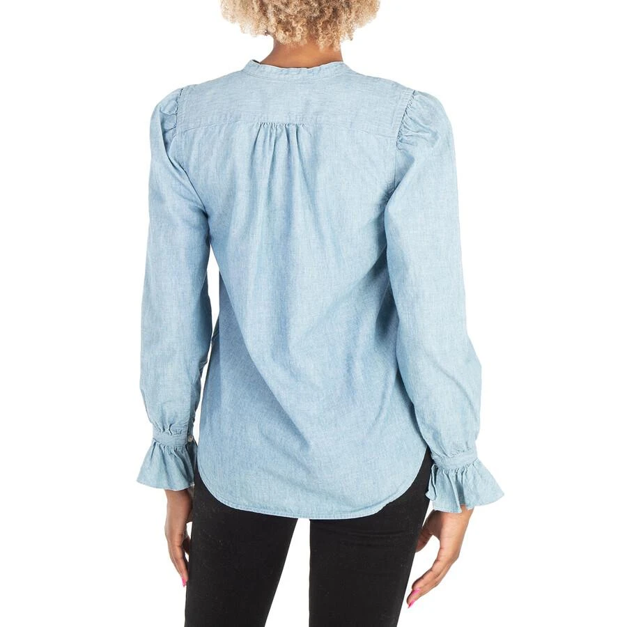 Ralph Lauren Puff-Sleeve Frill-Trimmed Denim Shirt 3