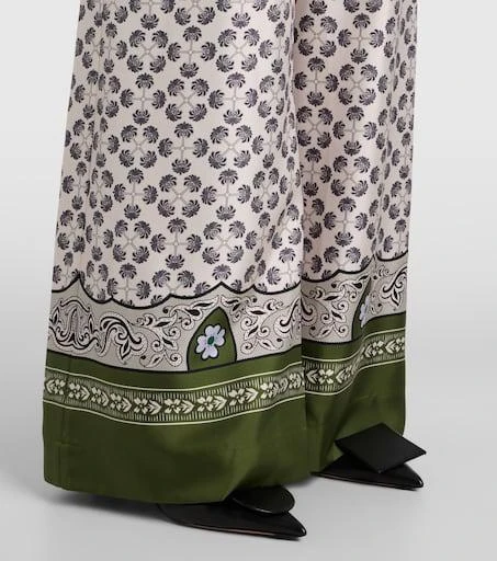LA DOUBLE J Printed silk twill palazzo pants 5