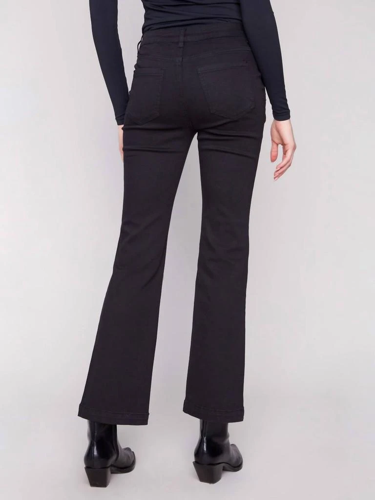 CHARLIE B Charlie B - Flare Leg Stretch Twill Pants With Buttons 2