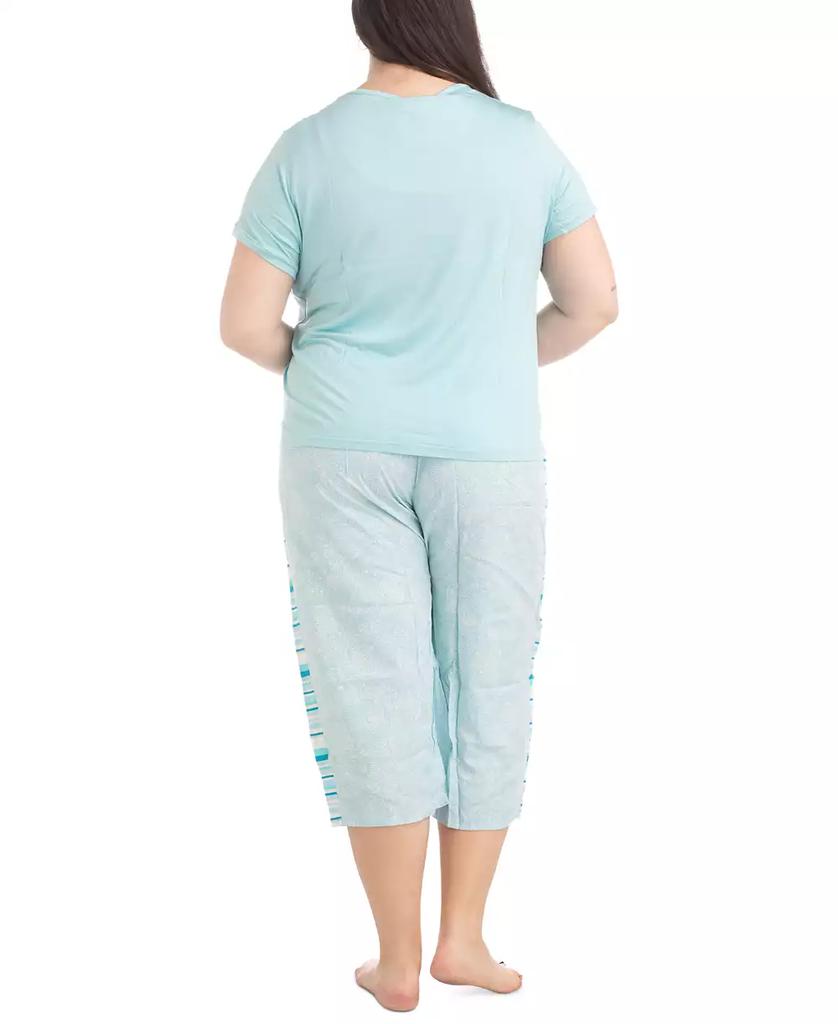 MUK LUKS Plus Size 2-Pc. Coastal Life Cropped Pajamas Set