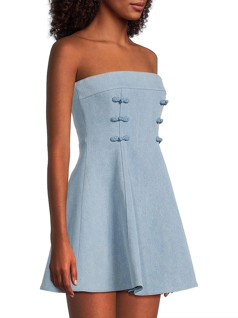 SAU LEE Tai Denim Strapless Minidress 4