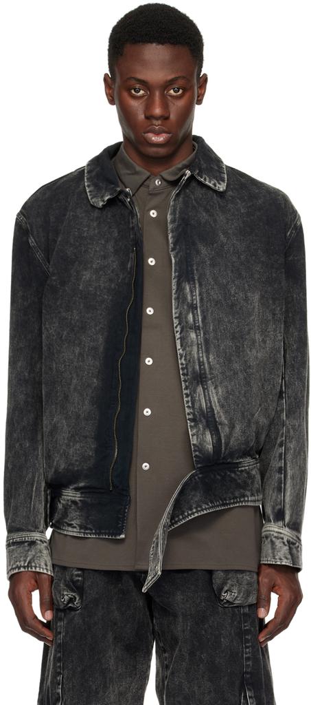 Omar Afridi Black Zip Denim Jacket