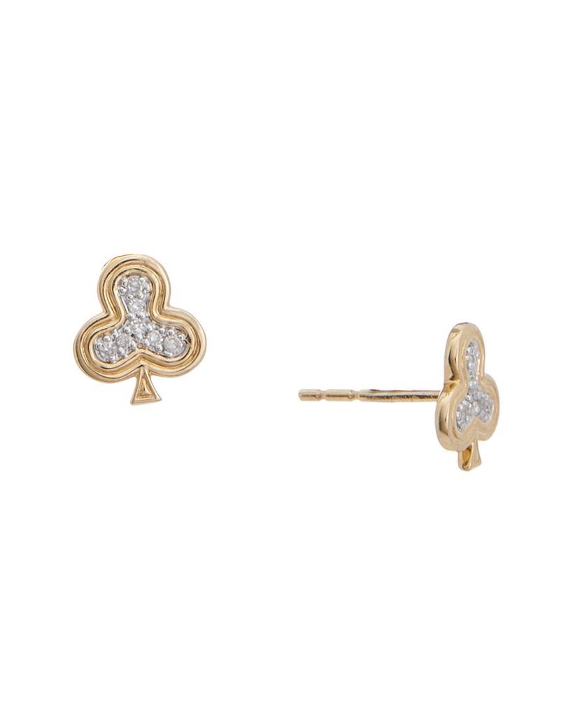 Adina Reyter 14K 0.05 ct. tw. Diamond One of a Kind Big Clover Earrings