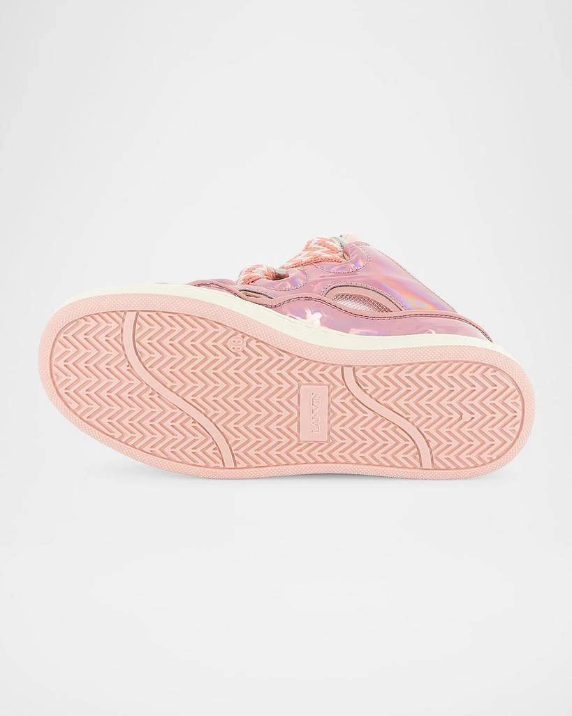 Lanvin Girl's Curb Leather and Textile Chunky Low-Top Sneakers, Kids 5
