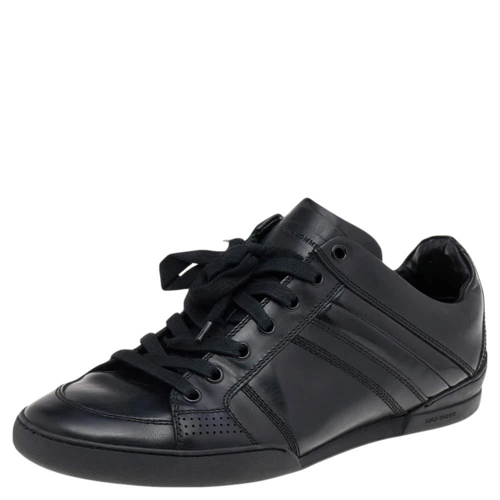 Dior Dior Homme Black Patent and Leather Low Top Sneakers Size 39.5 1