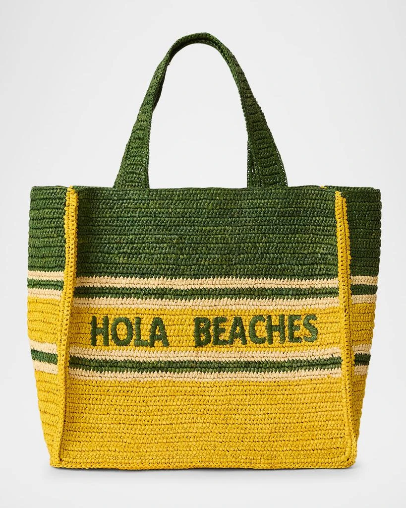 BTB Los Angeles Hola Beaches Straw Boxy Tote Bag 1