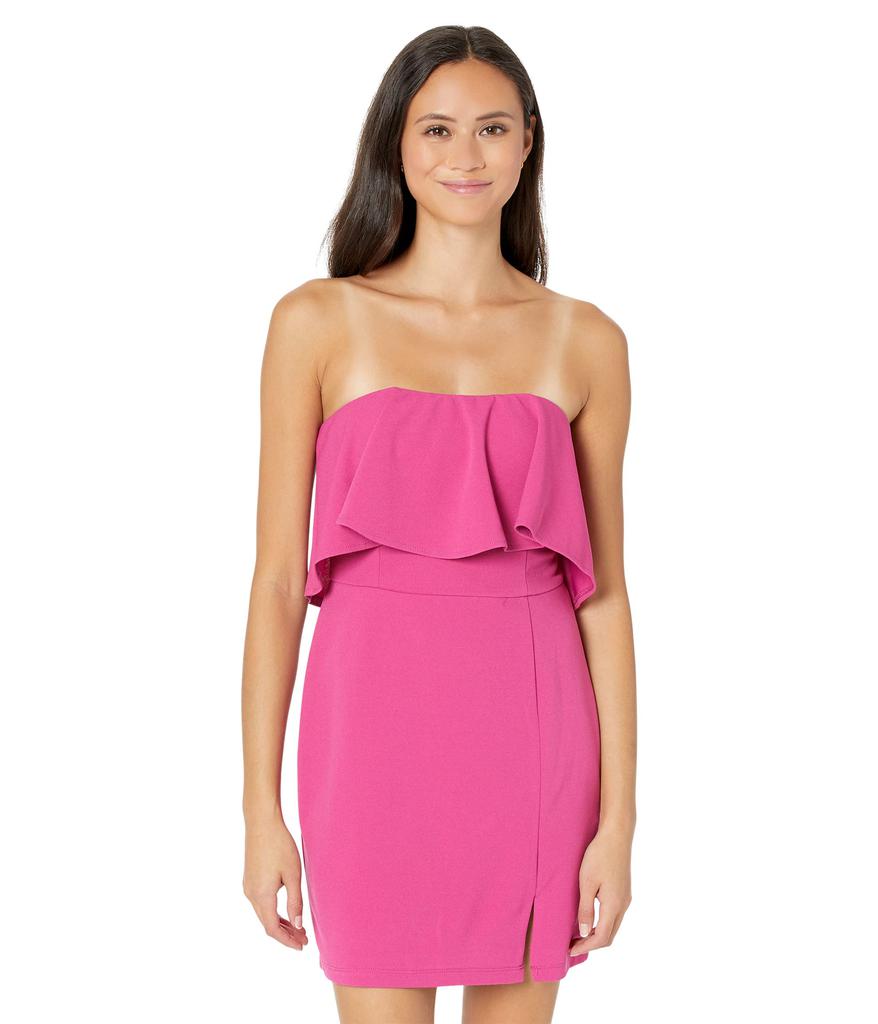 Bebe Strapless Flounce Mini Dress