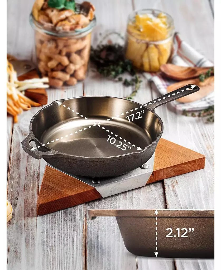 Black & Decker BLACK+DECKER 10.25" Cast Iron Skillet, Pre-Seasoned Frying Pan with Bronze Finish, Polished Interior, Cast Iron Pan Works on All Cooktops Including Induction, Oven & Grill Safe, BDK201BR, Bronze 5