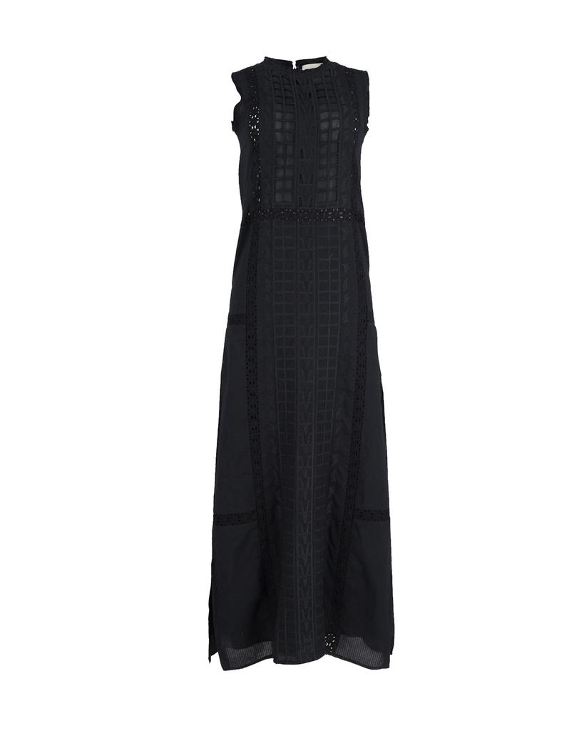 Sea Sea New York Embroidered Maxi Dress in Black Cotton