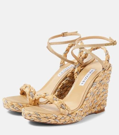 Aquazzura Costiera 120 embellished espadrille wedges 5