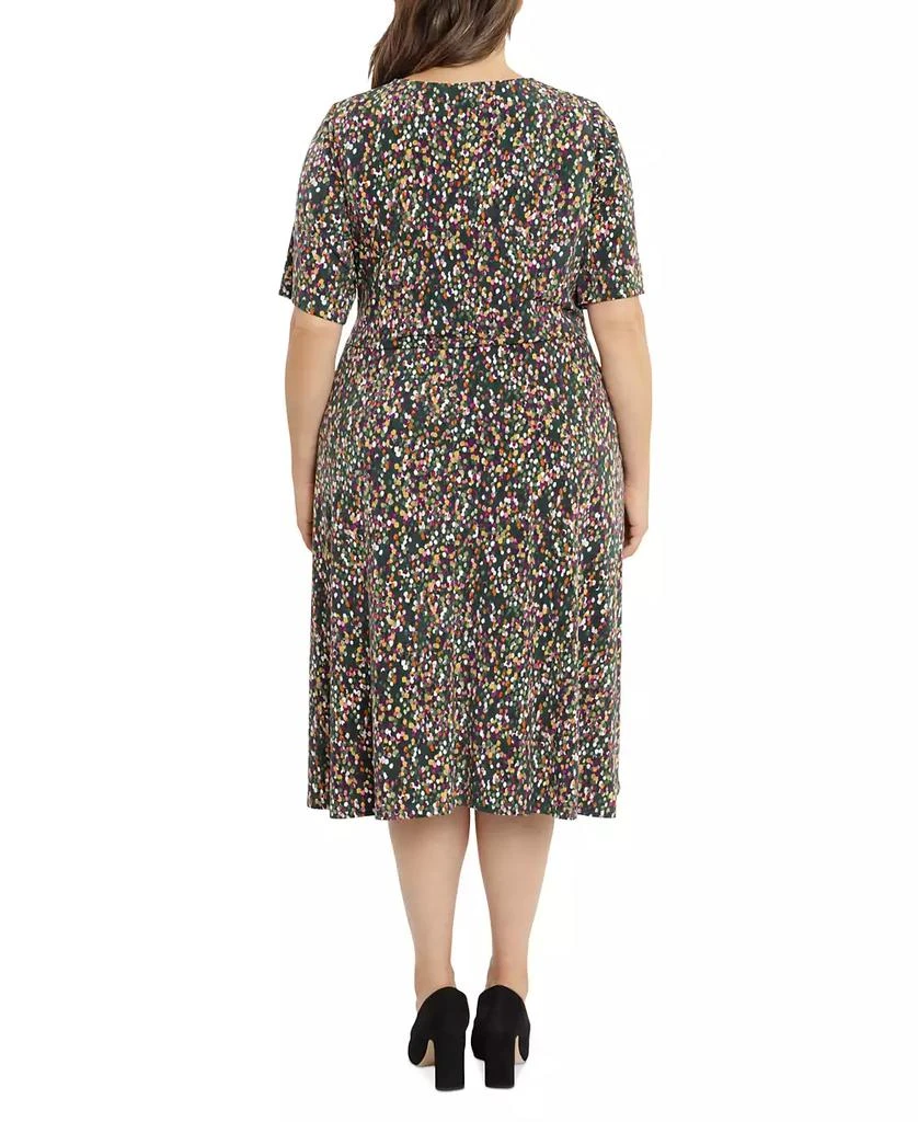 London Times Plus Size Keyhole-Front Midi Dress 2