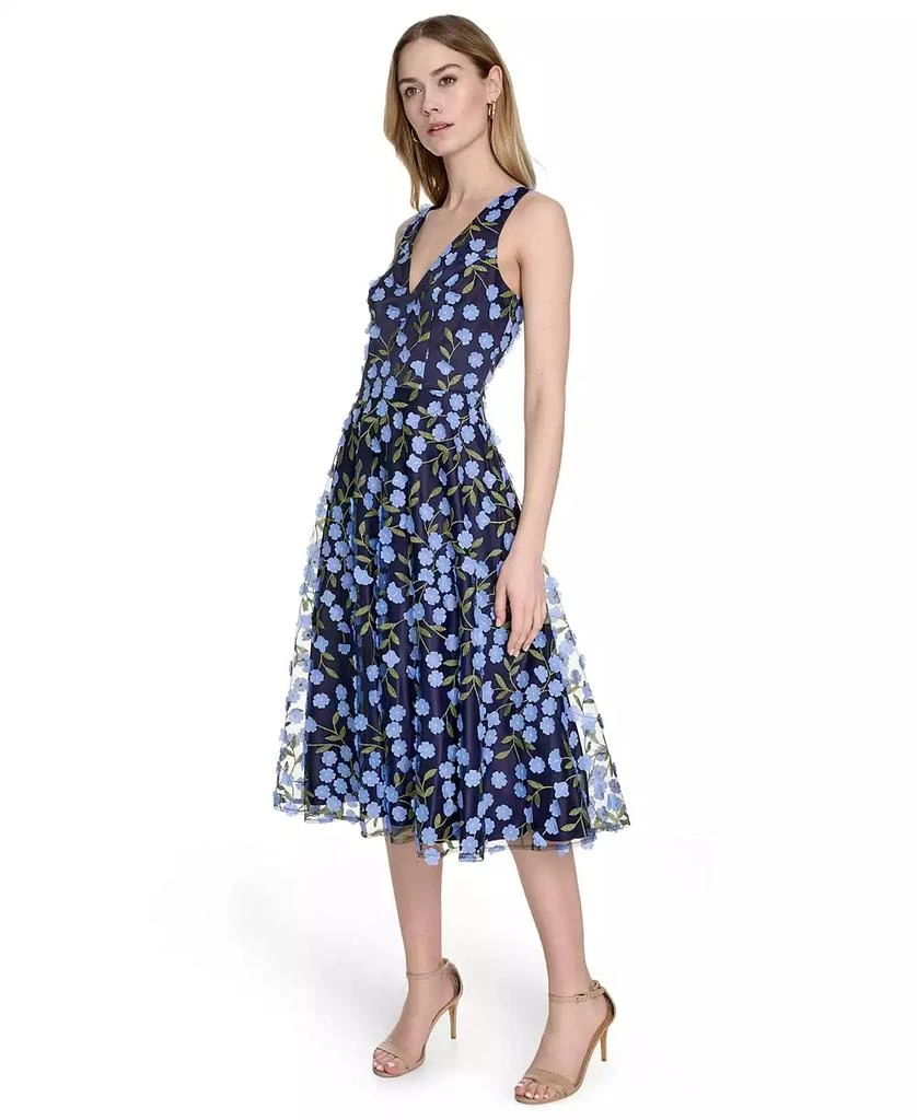 Eliza J Women's Floral-Print Mesh V-Neck Midi Dress 9
