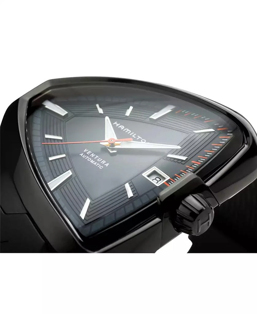 Hamilton Unisex Swiss Automatic Ventura Elvis80 Black Rubber Strap Watch 43x45mm H24585331 2