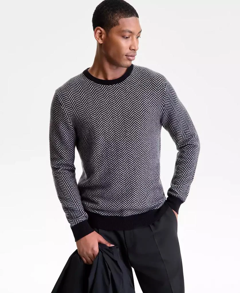 Club Room Men's Regular-Fit Herringbone 100% Cashmere Sweater, Macy's Exclusive 1