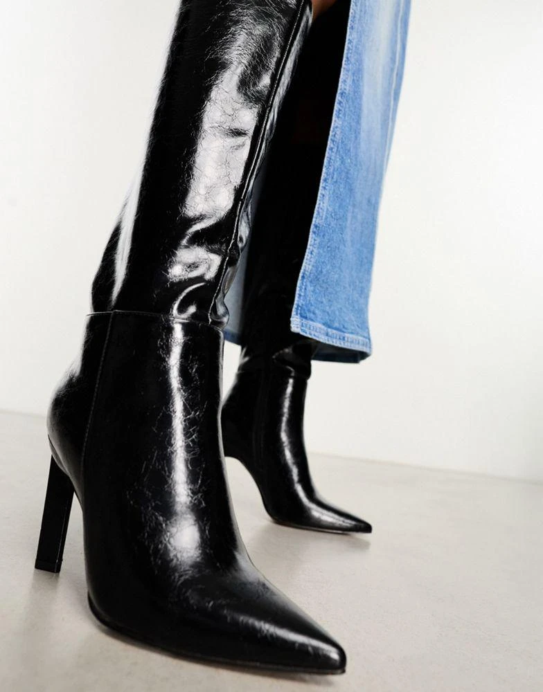 ASOS ASOS DESIGN Cancun knee high boots in black 4