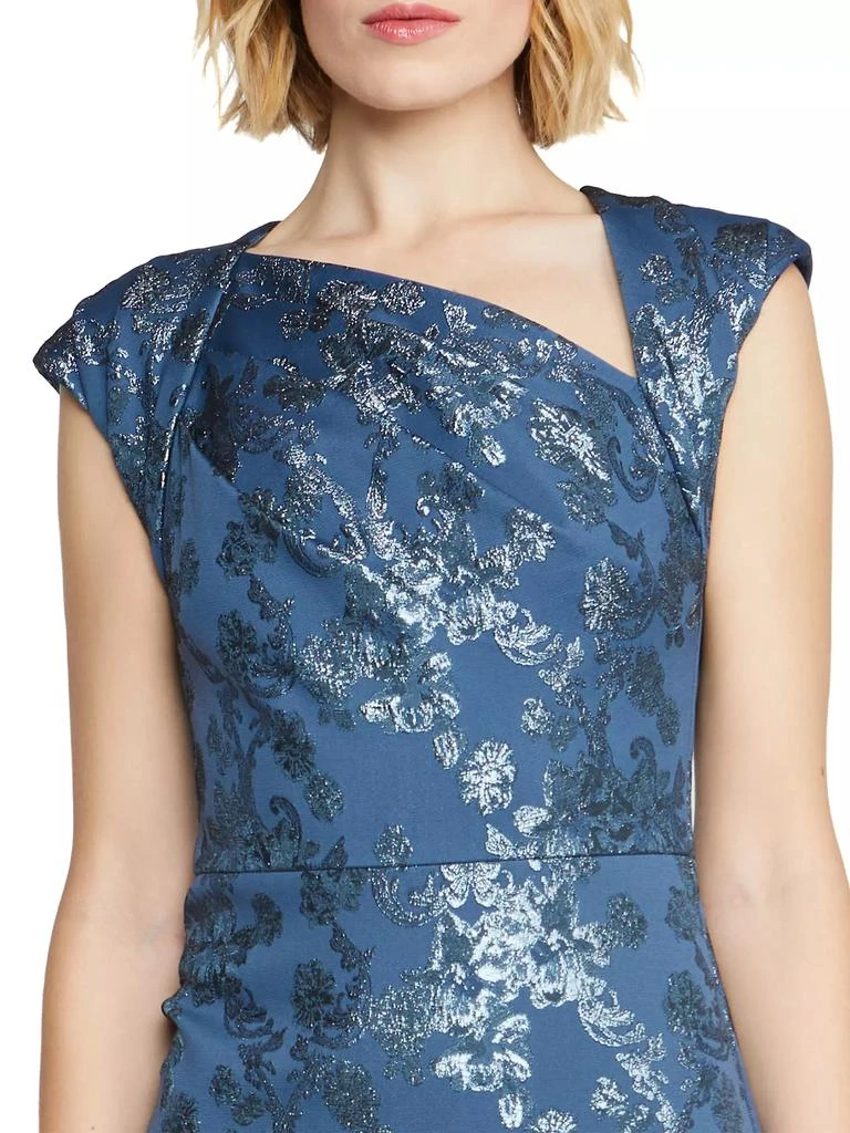 Theia Beatrice Asymmetric-Neck Fit & Flare Gown 5