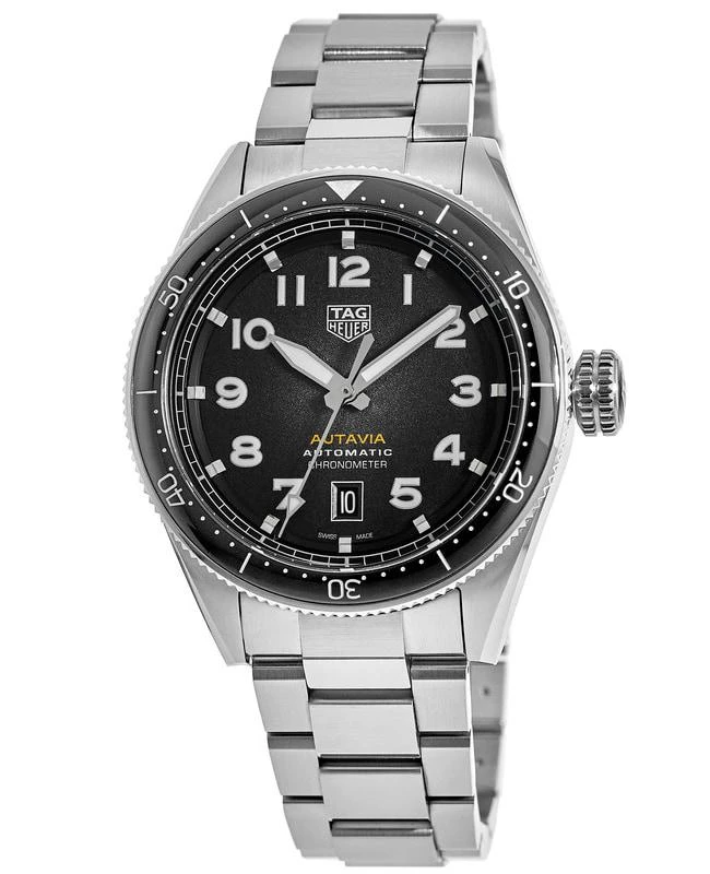 TAG Heuer Tag Heuer Autavia Calibre 5 Chronometer Automatic Black Dial Steel Men's Watch WBE5114.EB0173 1