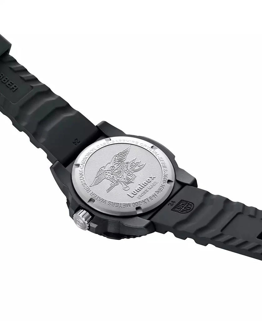 Luminox Men's Swiss Navy Seal Magnifying Glass Dive Black Rubber Strap Watch 45mm 3