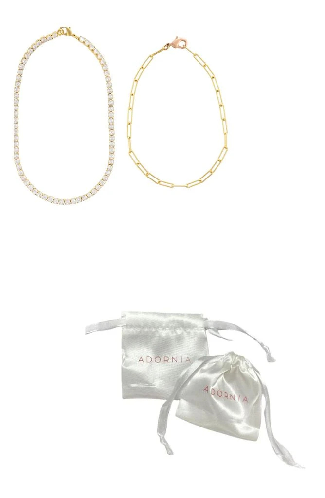 Adornia Two-Piece Anklet Set 2