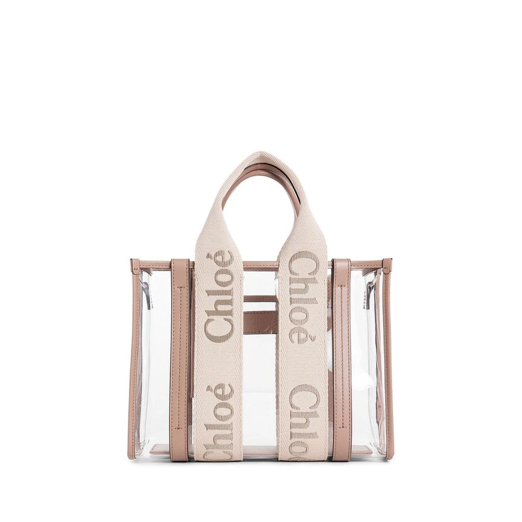 Chloé TWO-TONE RUBBER AND LEATHER SMALL WOODY SHOPPING BAG 5