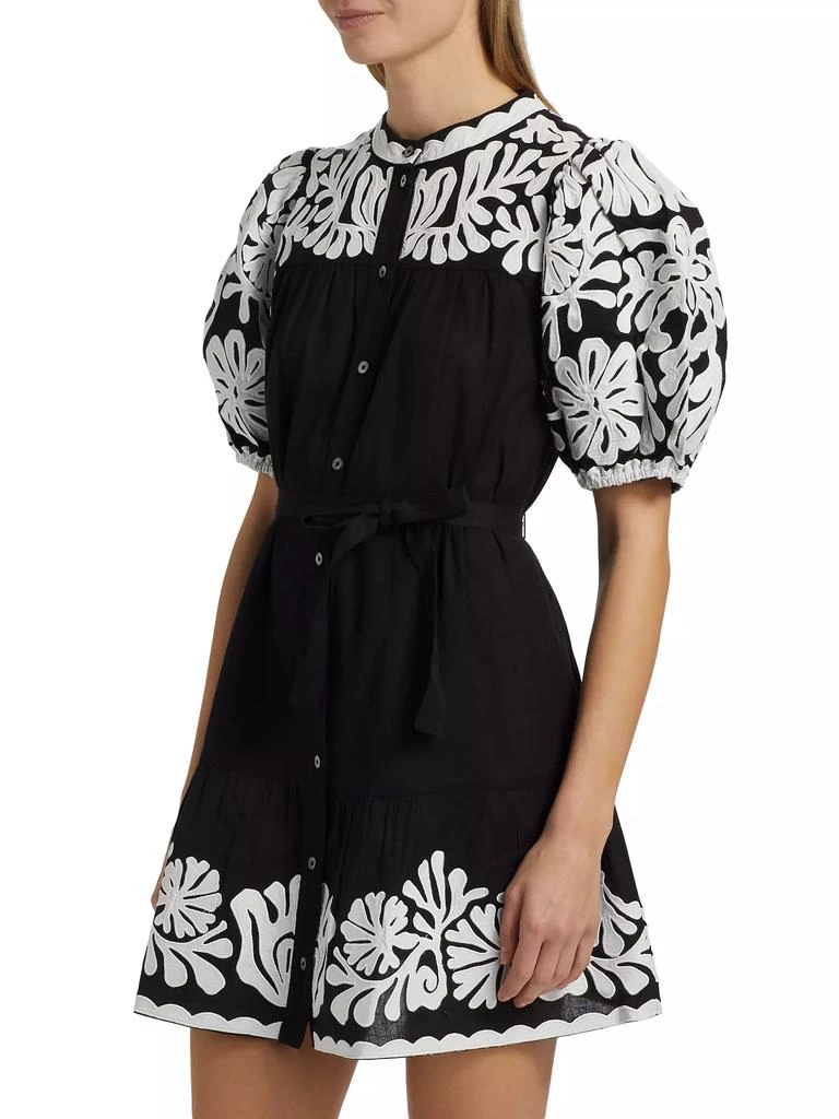 Sea Agathe Appliqué Puff-Sleeve Minidress 4