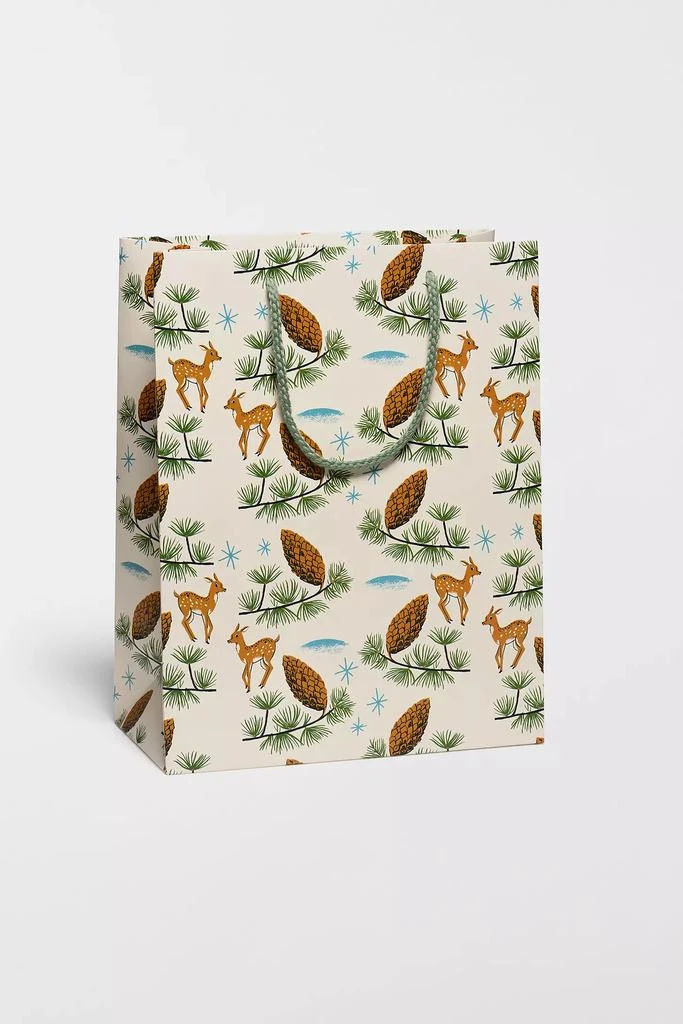 Red Cap Cards Red Cap Deer and Pine Cones Gift Bag