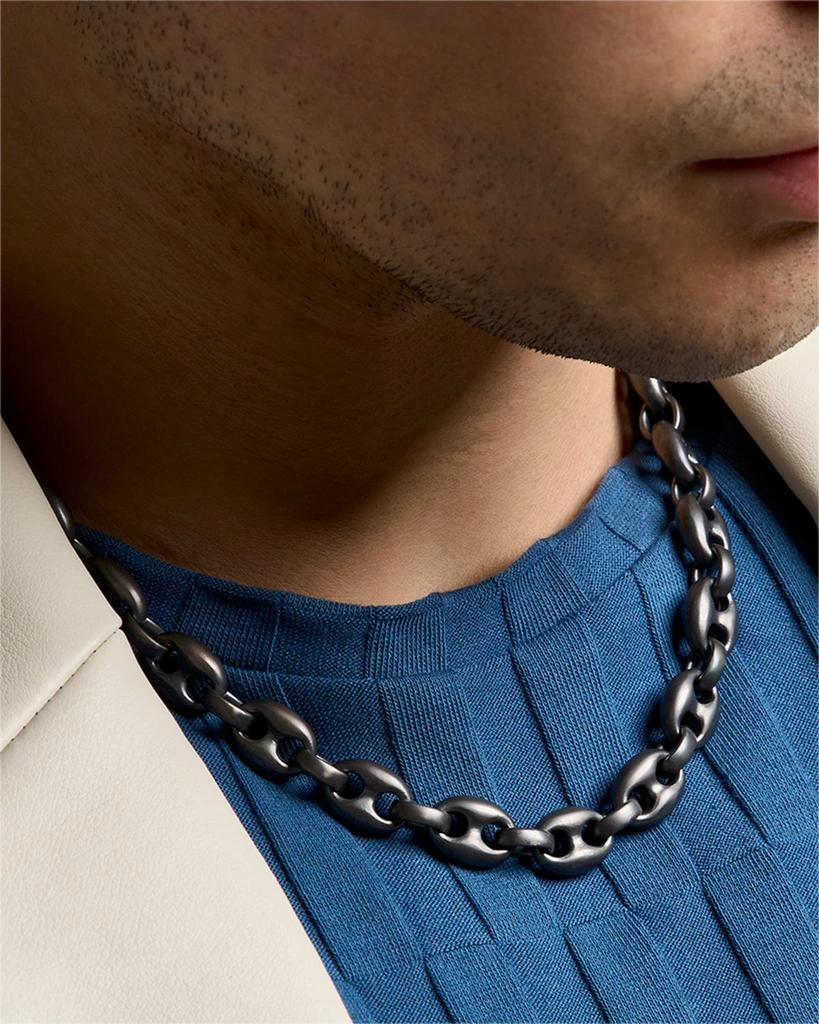 Marco Dal Maso Men
s Ulysses Oxidized Sterling Silver Marine Link Necklace, 20.5"L 2