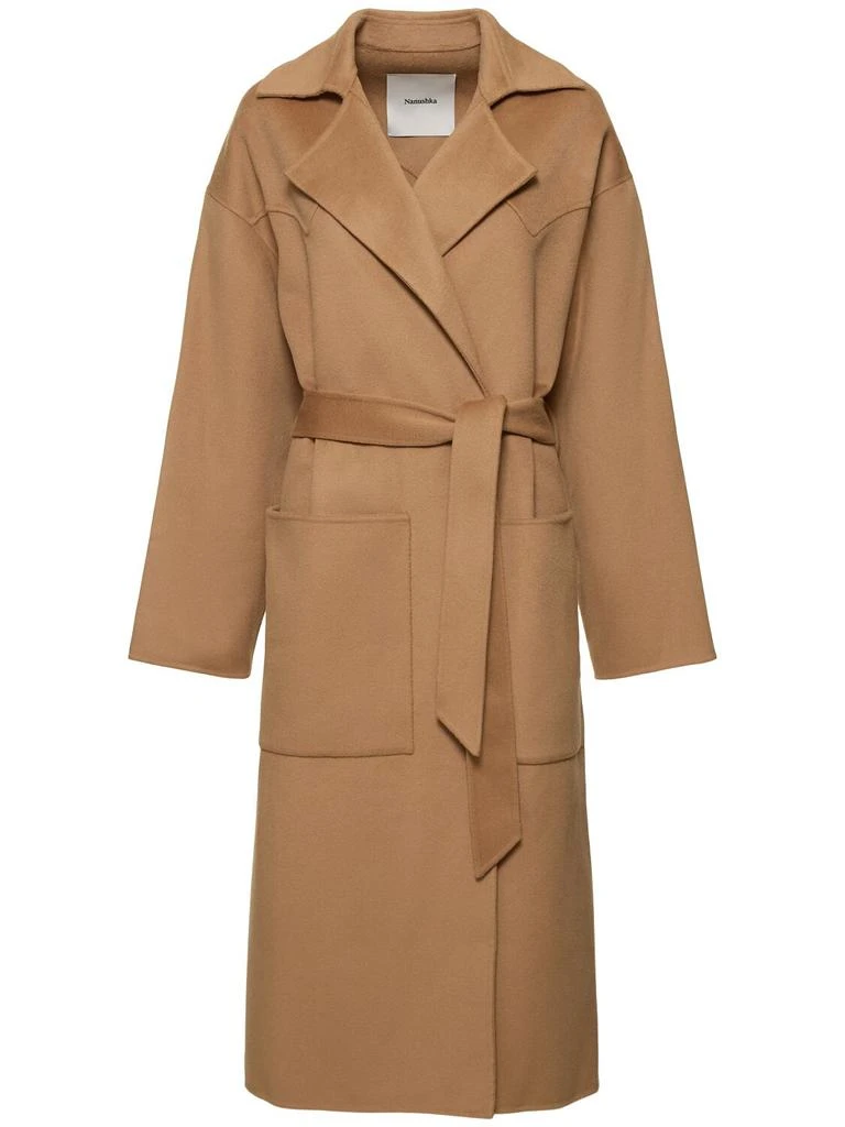 Nanushka Alamo Oversize Wool & Silk Long Coat 1