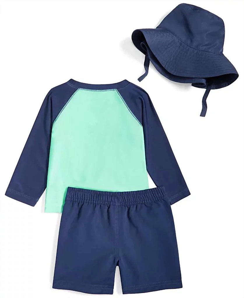 First Impressions First Impressions - Baby Boys Fish Rashguard, Swim Shorts And Hat Set 2