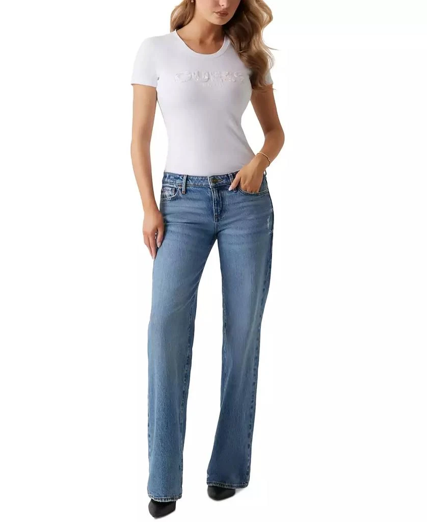 GUESS Women's Embellished Logo Short-Sleeve T-Shirt 1