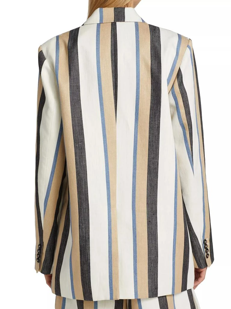 Co Double-Breasted Striped Linen Blazer 5