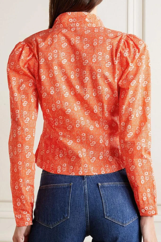 BATSHEVA X LAURA ASHLEY + Laura Ashley Thistle gathered floral-print cotton-poplin blouse 3