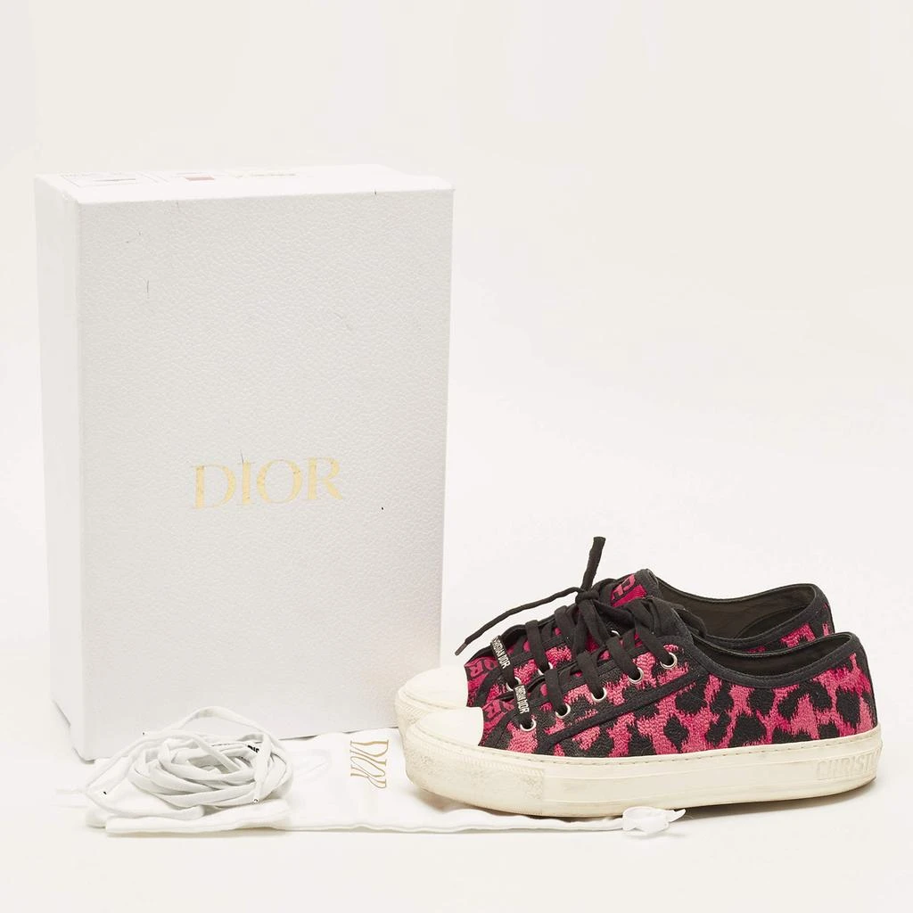 Dior Dior Pink/Black Leopard Print Canvas Walk'n'Dior Sneakers Size 38 9