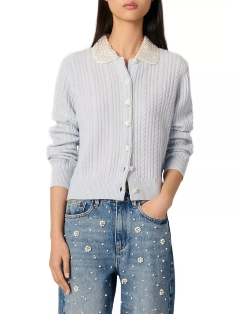 Maje Cardigan with Jewellery Collar 2
