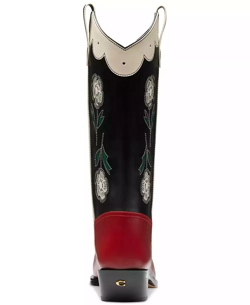 Coach Women's Aria Leather Tall Low-Heel Cowboy Boots 3
