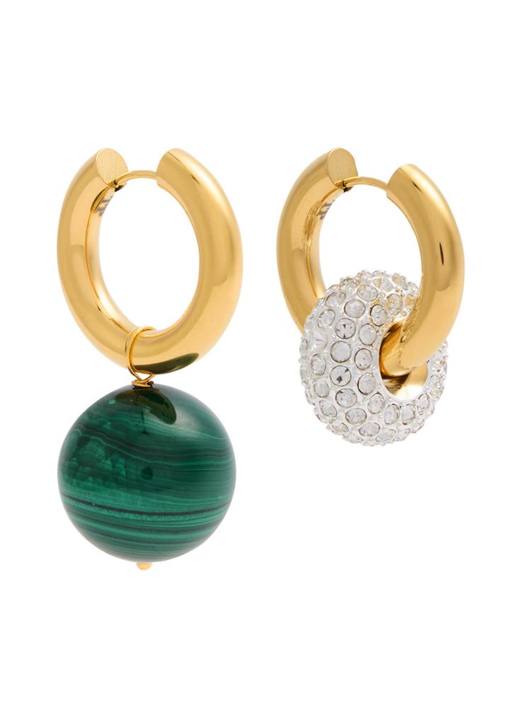 Timeless Pearly Mismatched 24kt gold-plated hoop earrings