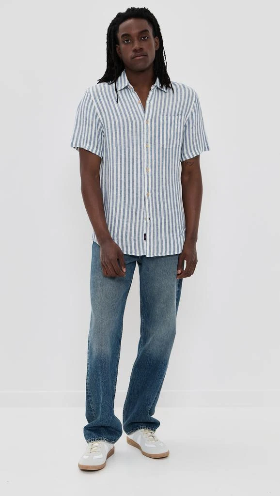 Faherty Palma Basketweave Linen Short Sleeve Shirt 4