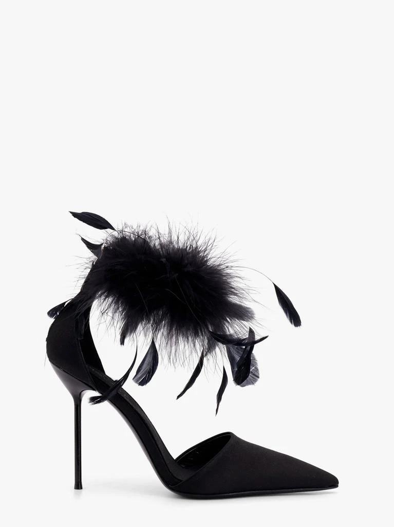 Paris Texas Lidia satin sandals with feather detail 1