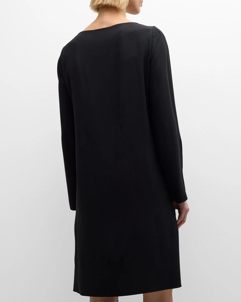 Emporio Armani Gathered Bateau-Neck Satin Midi Shift Dress 5