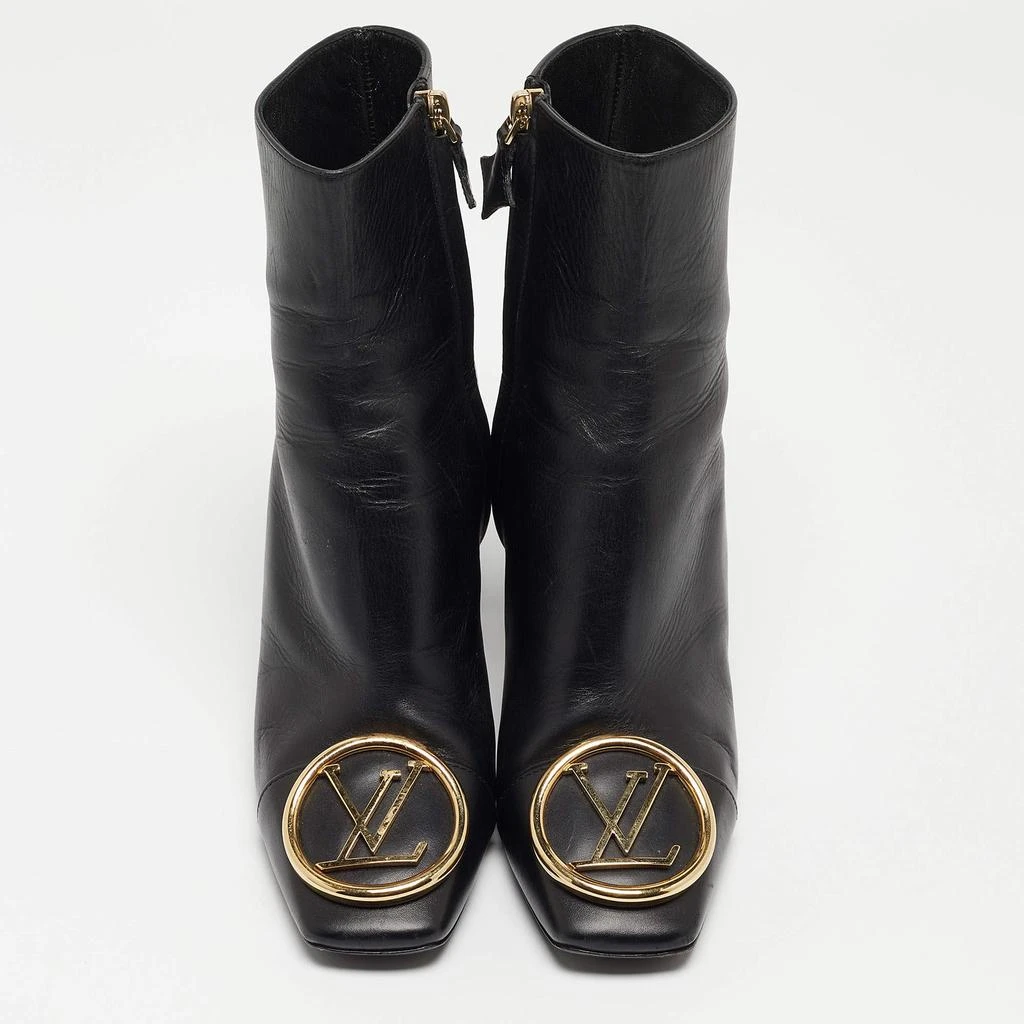 Louis Vuitton Louis Vuitton Black Leather Madeleine Block Heel Ankle Boots Size 37 3