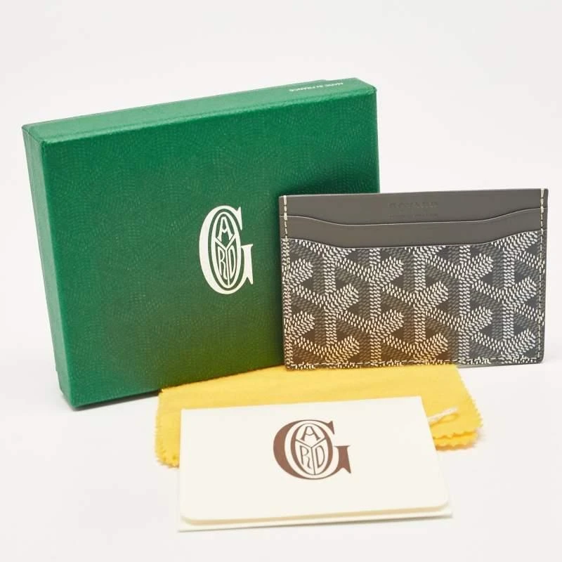 Goyard Goyard Grey Goyardine Coated Canvas and Leather Saint Sulpice Card Holder 7