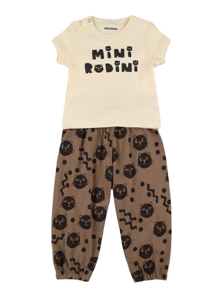 Mini Rodini Printed  Organic Cotton T-shirt & Pants 1