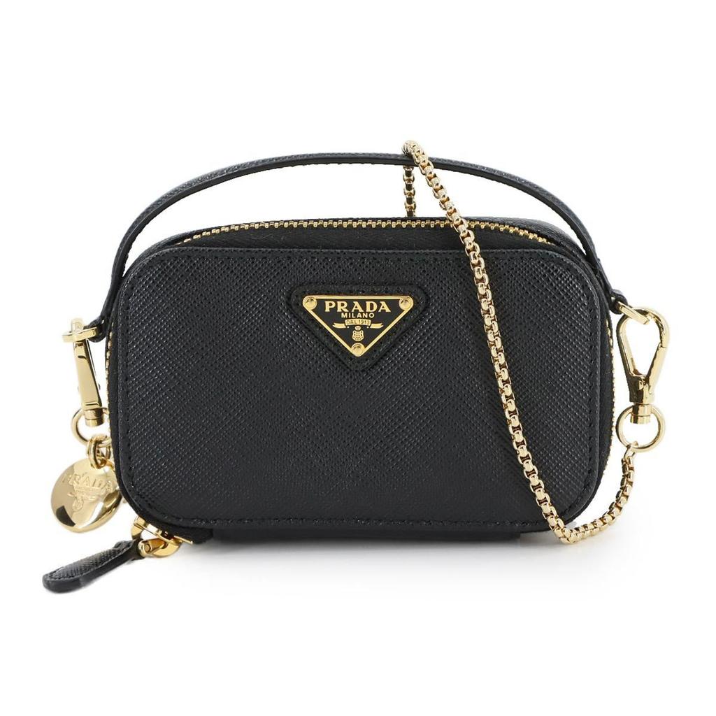 Prada Saffiano Triangle Pouch Shoulder Bag (Pre-Owned)