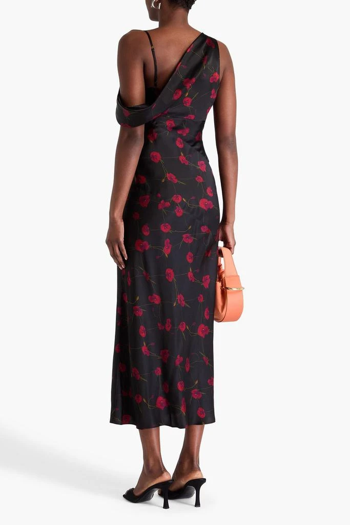 NICHOLAS Off-the-shoulder floral-print silk-blend satin midi dress 3