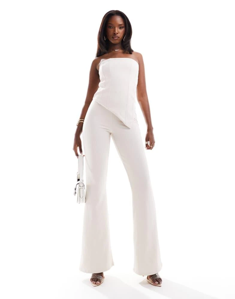 ASOS ASOS DESIGN co-ord corset bandeau top in cream 2
